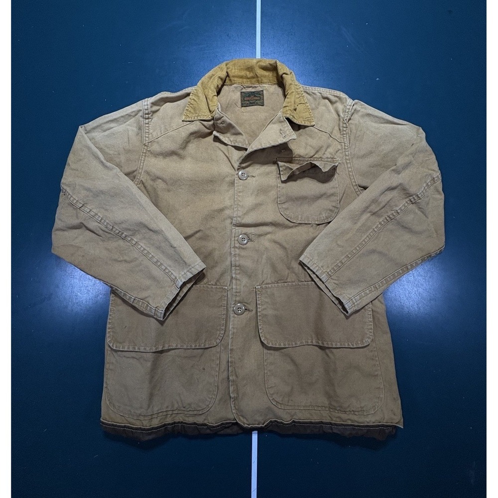 Vintage 60s safTbak Hunting Jacket Men's Medium Brown Duck Canvas Corduroy USA
